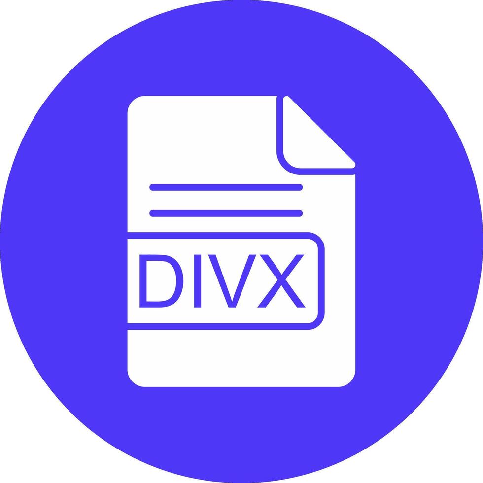 divx archivo formato glifo multi circulo icono vector