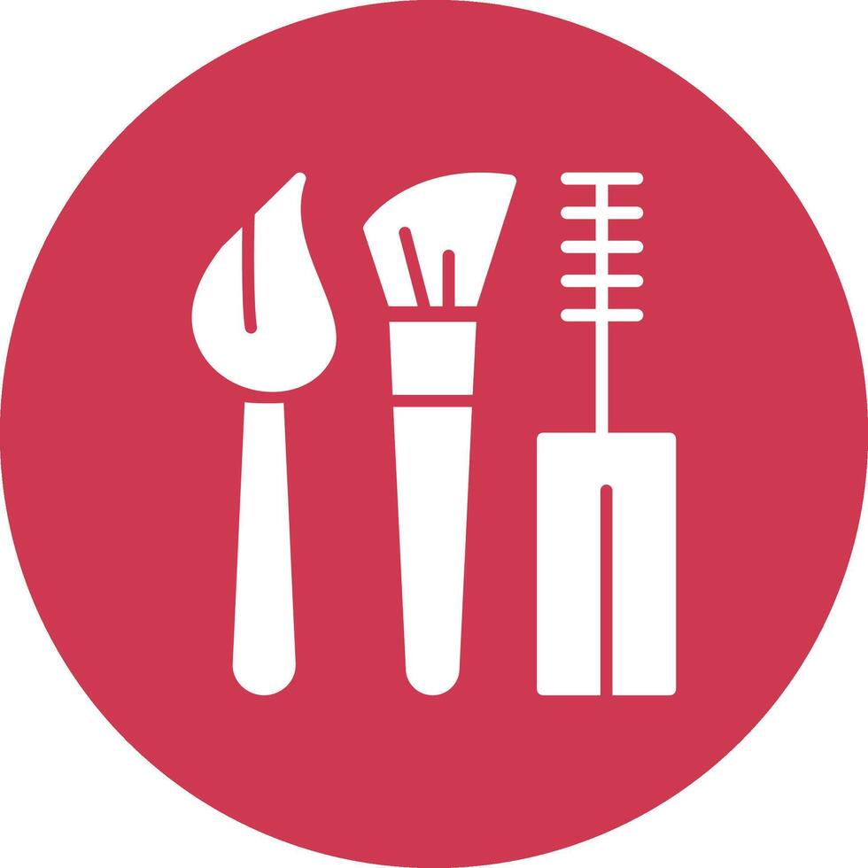 Makeup Brushes Glyph Multi Circle Icon vector