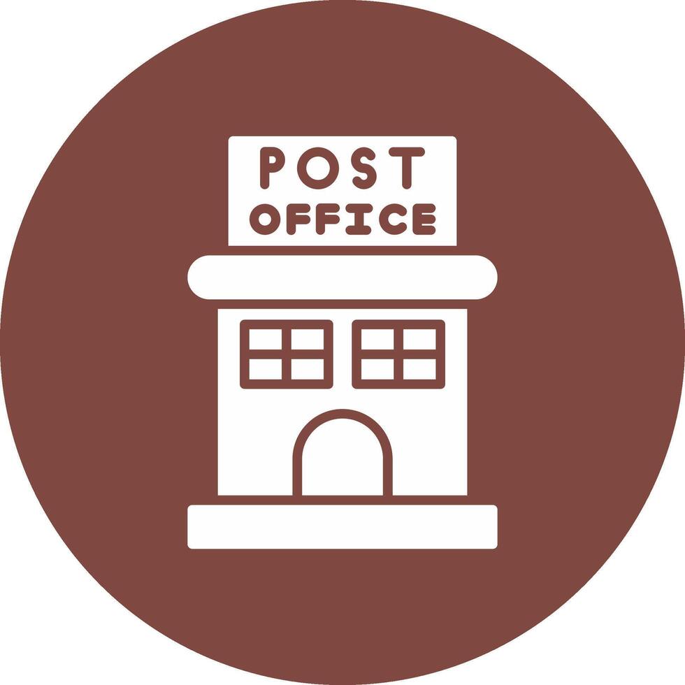 Post Office Glyph Multi Circle Icon vector