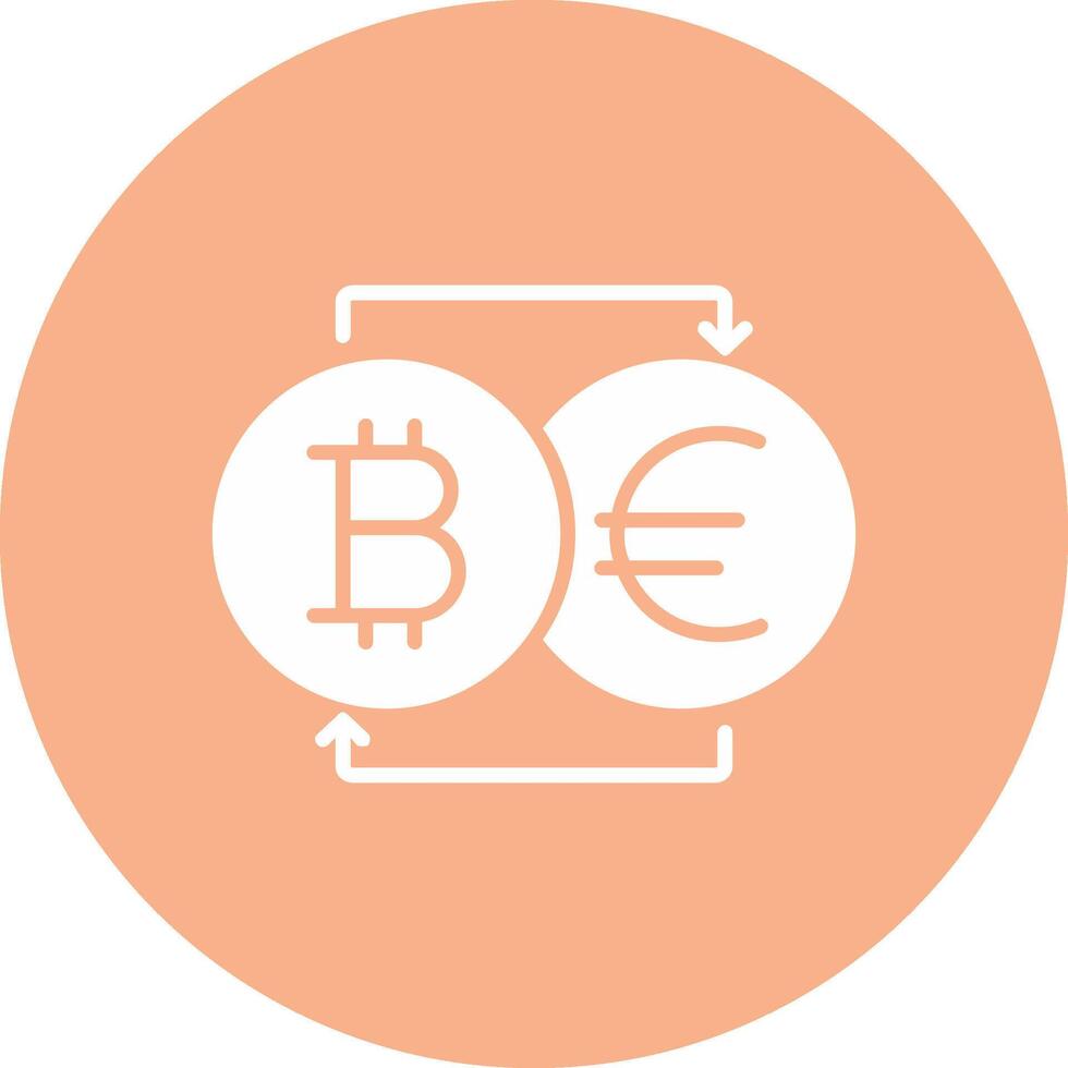 Bitcoin Changer Glyph Multi Circle Icon vector