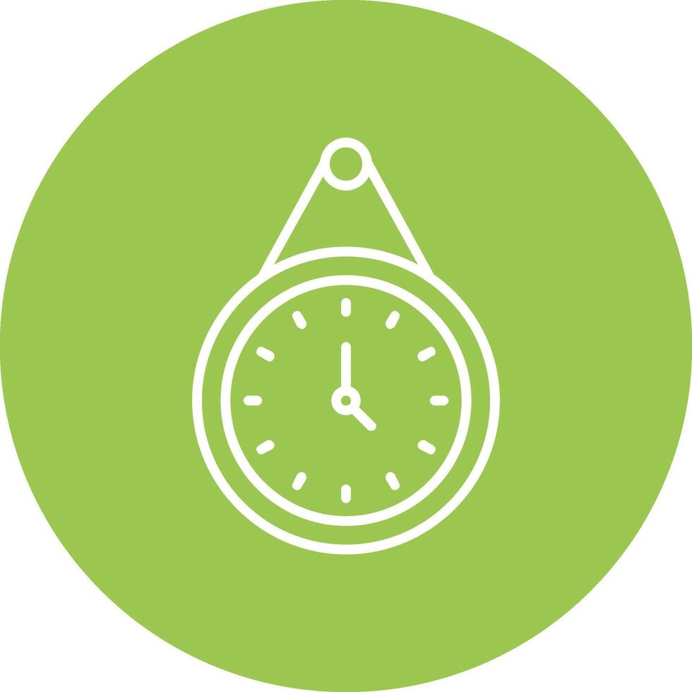 Wall Clock Line Multi Circle Icon vector