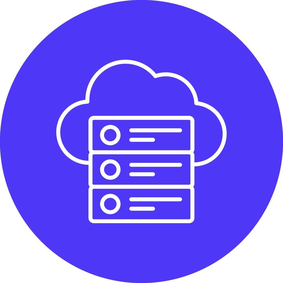Cloud Data Line Multi Circle Icon vector