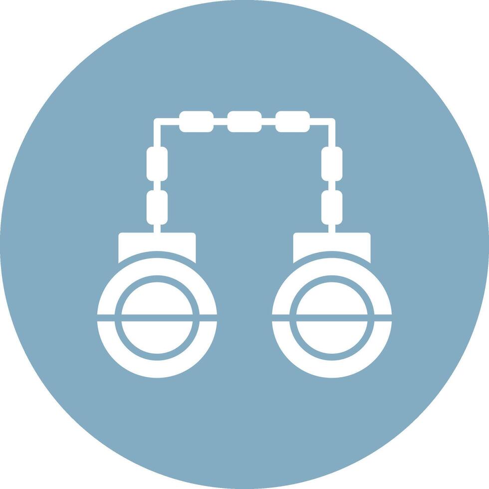 Handcuffs Glyph Multi Circle Icon vector