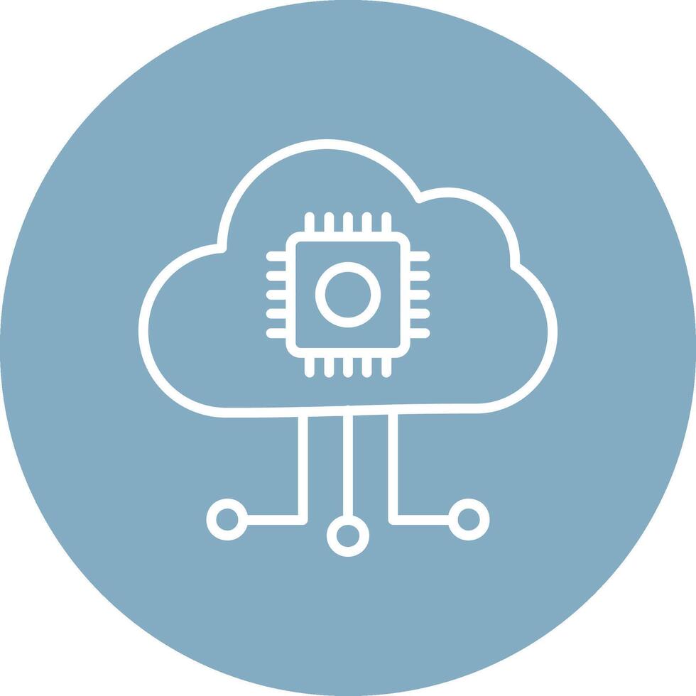 Cloud Computing Line Multi Circle Icon vector