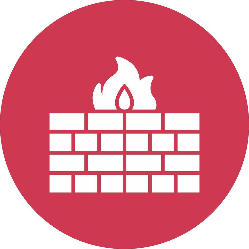 Firewall Glyph Multi Circle Icon vector