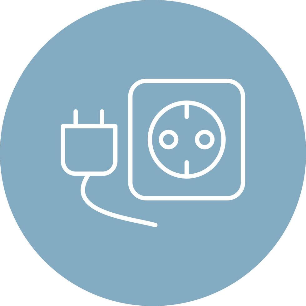 Plug And Socket Line Multi Circle Icon vector