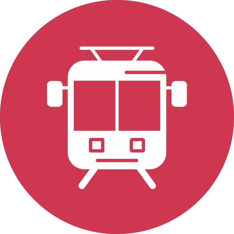 Old Tram Glyph Multi Circle Icon vector