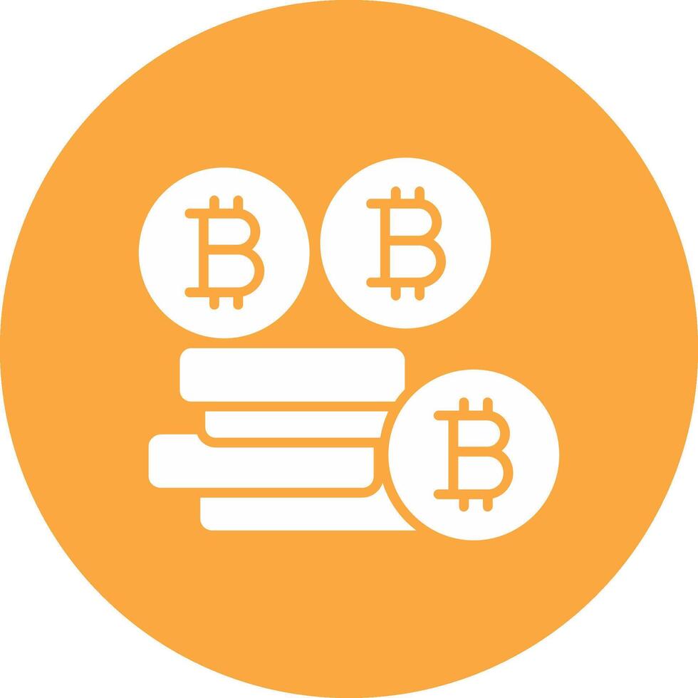 Bitcoins Bitcoins Glyph Multi Circle Icon vector