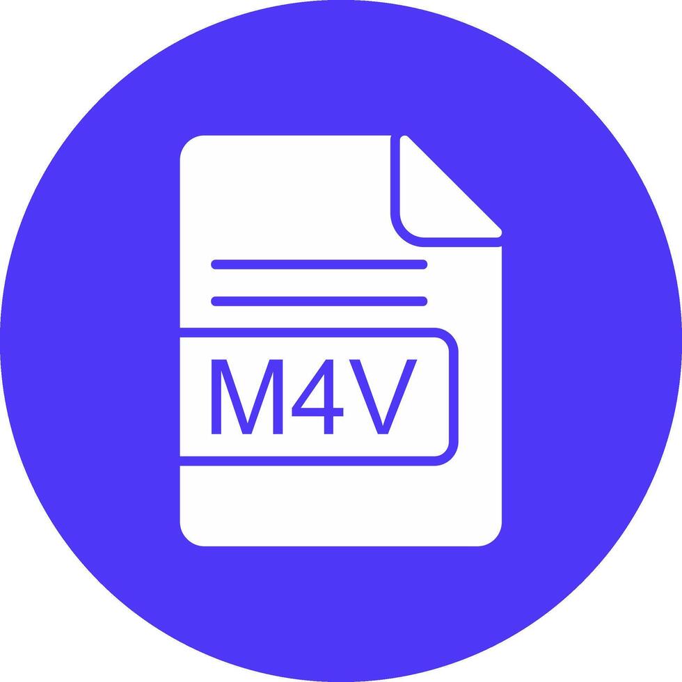 m4v archivo formato glifo multi circulo icono vector