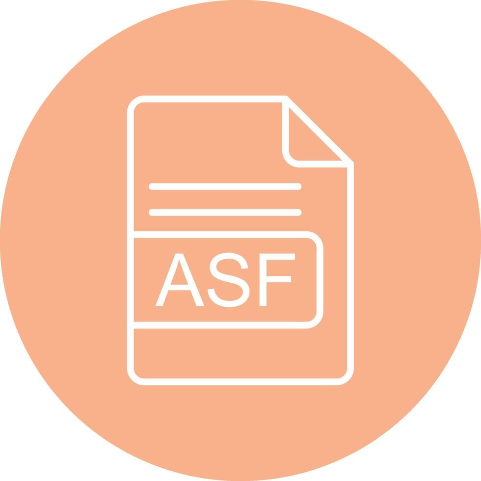 asf archivo formato línea multi circulo icono vector