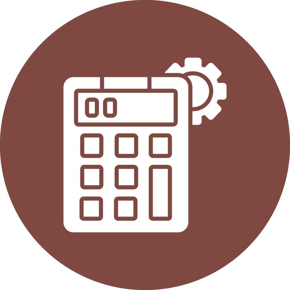 Calculator Glyph Multi Circle Icon vector