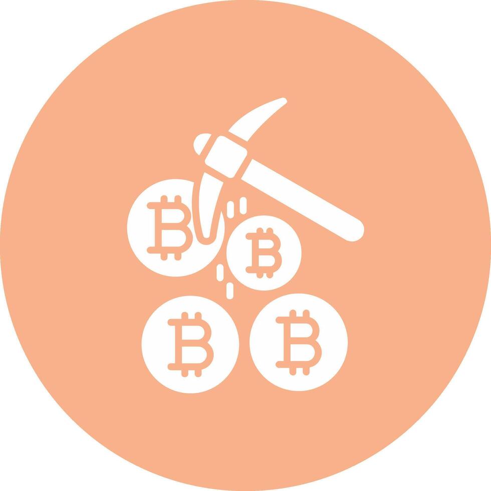 Bitcoin Mining Glyph Multi Circle Icon vector