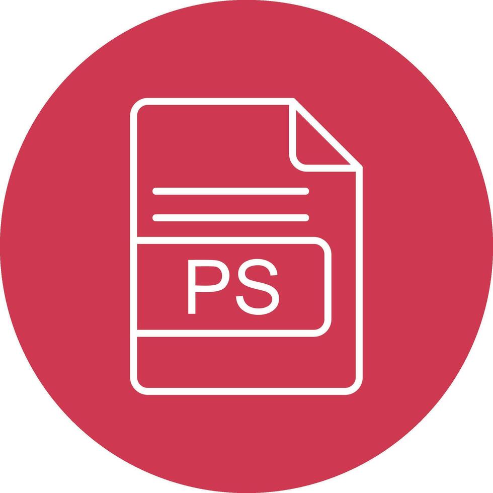 PS File Format Line Multi Circle Icon vector