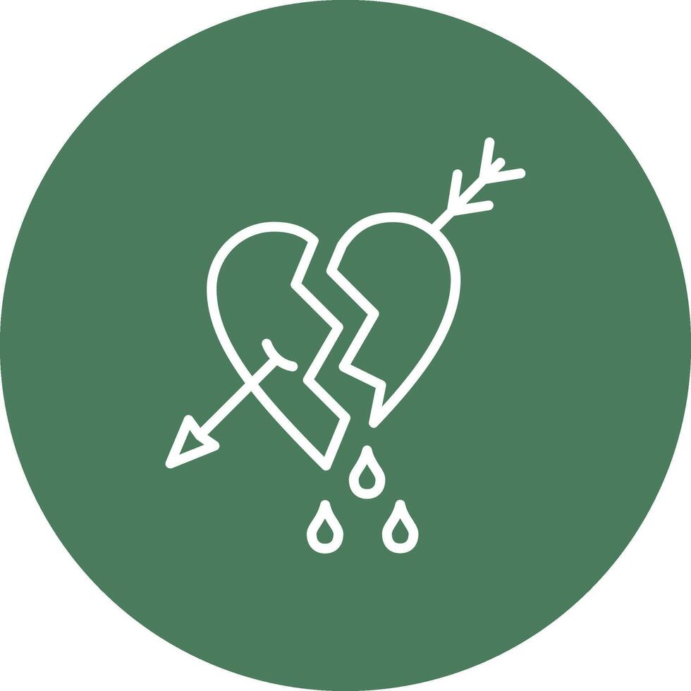 Broken Heart Line Multi Circle Icon vector