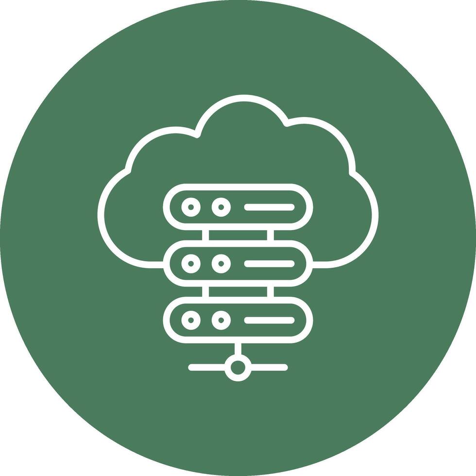Hosting Services Line Multi Circle Icon vector