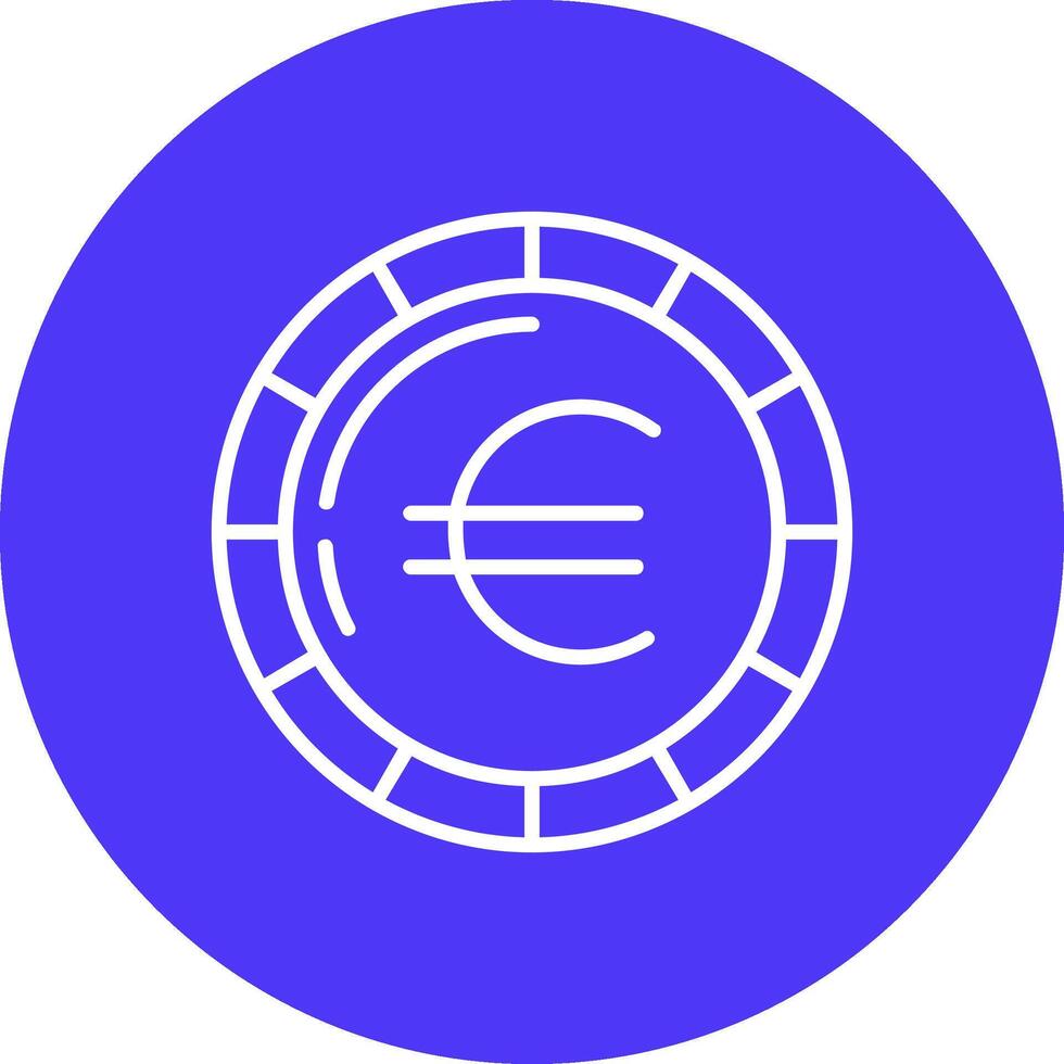 Euro Coin Line Multi Circle Icon vector