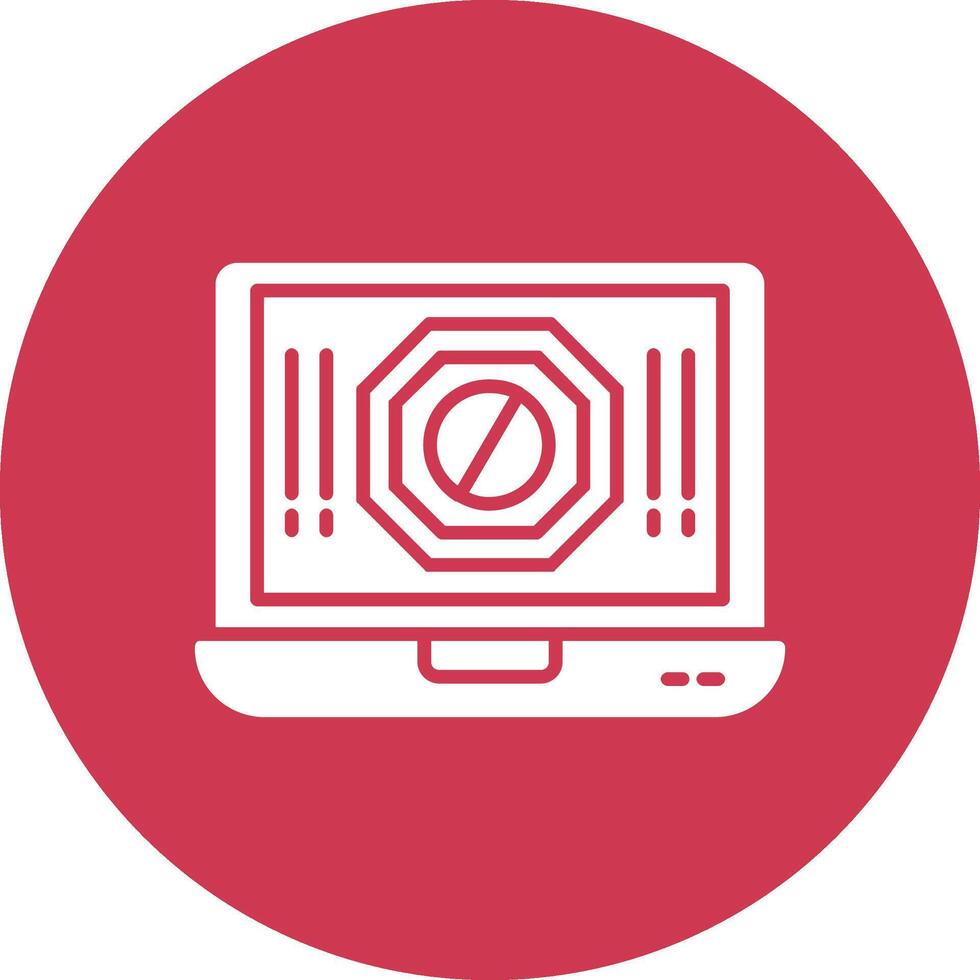 Ad Blocker Glyph Multi Circle Icon vector