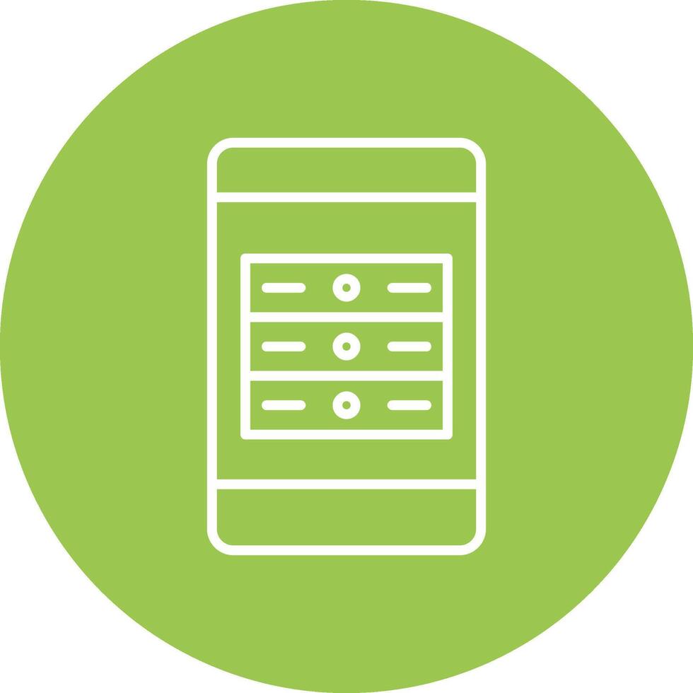 Mobile App Server Line Multi Circle Icon vector