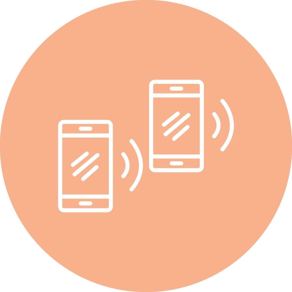 Mobile Sync Line Multi Circle Icon vector