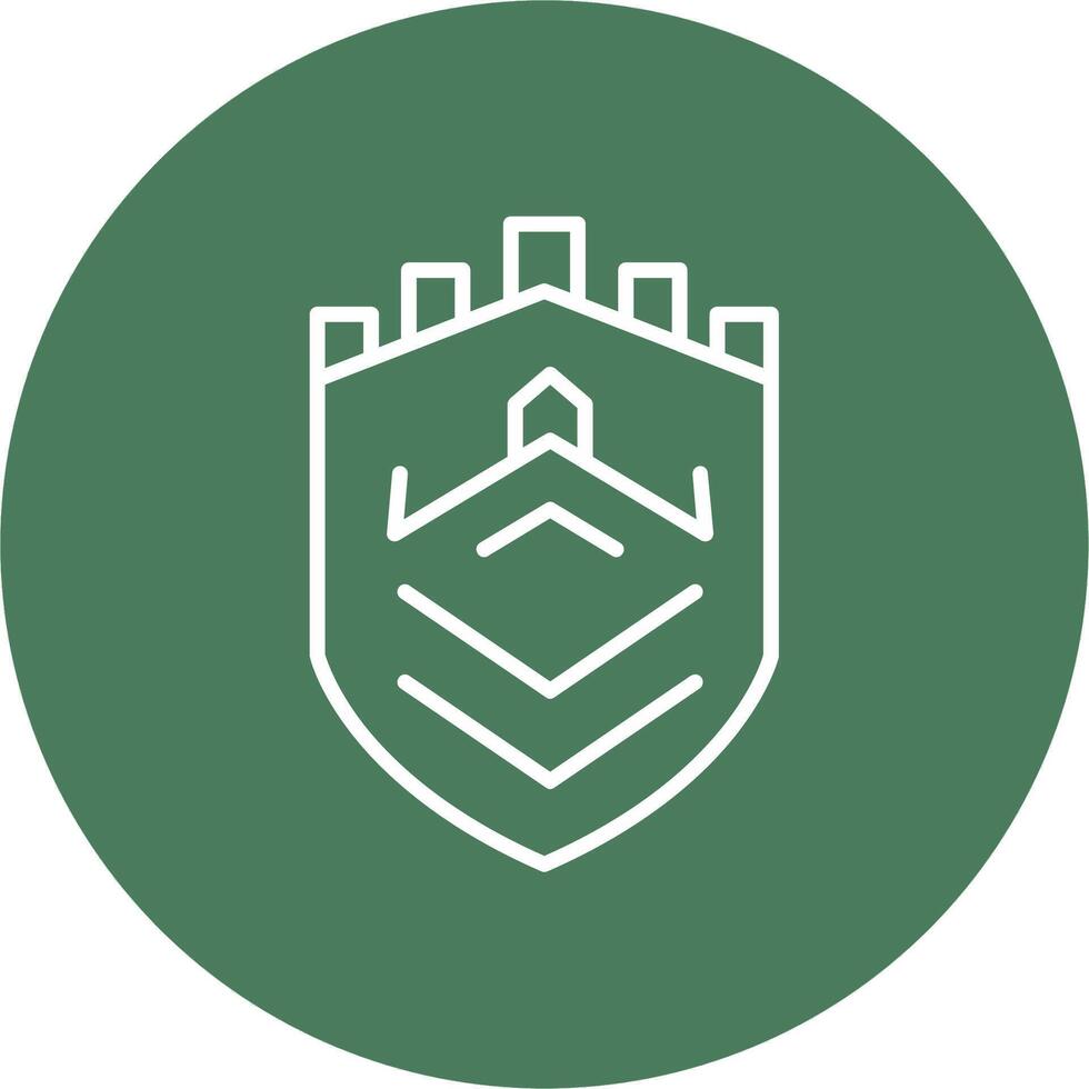 Security Castle Tech Line Multi Circle Icon vector