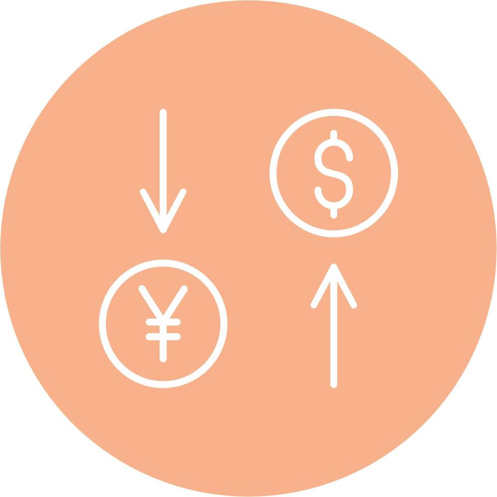 Exchange Rate Line Multi Circle Icon vector