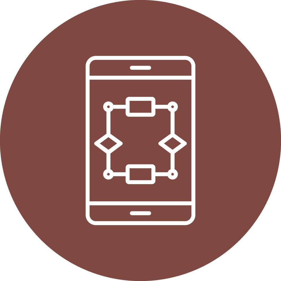 algoritmo línea multi circulo icono vector