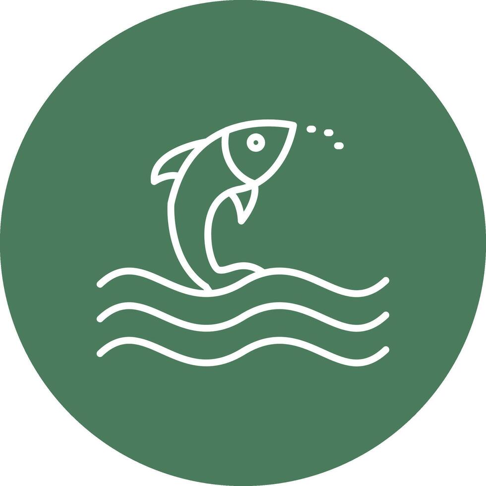 Fish Line Multi Circle Icon vector