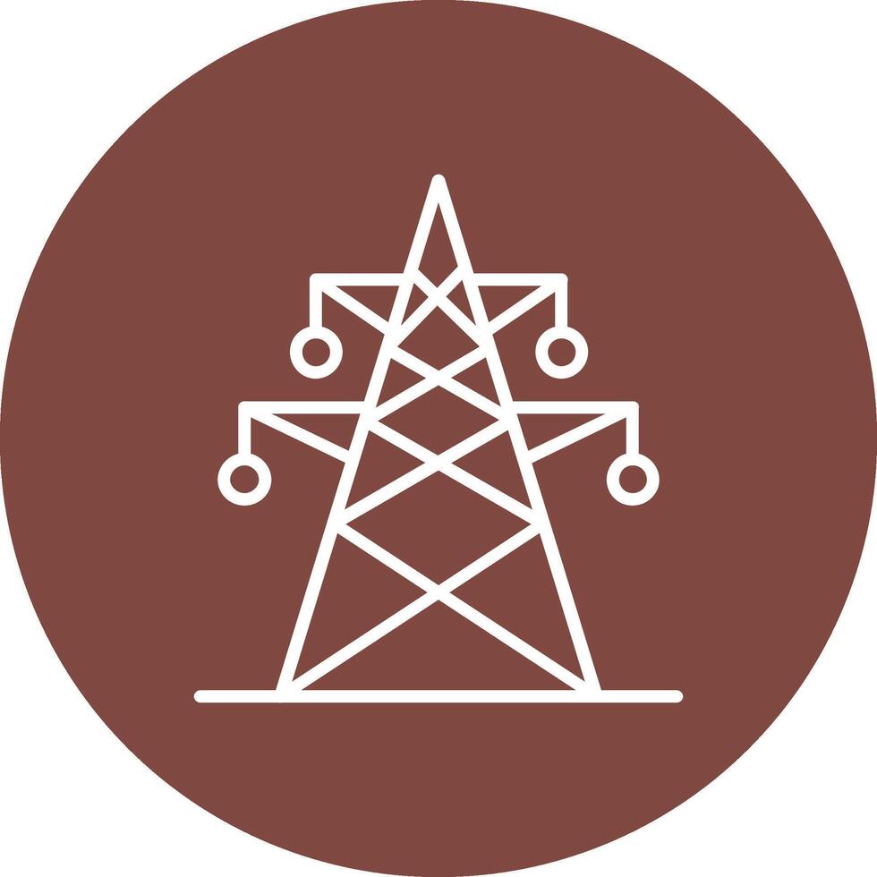 eléctrico torre línea multi circulo icono vector