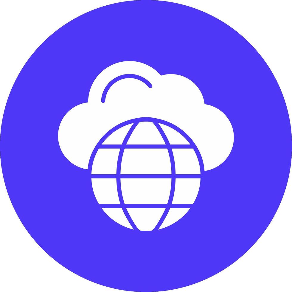 Cloud Network Glyph Multi Circle Icon vector