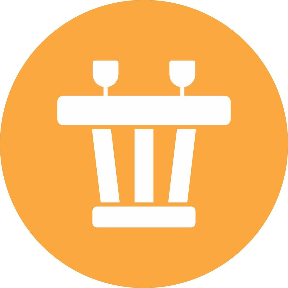 Dining Table Glyph Multi Circle Icon vector