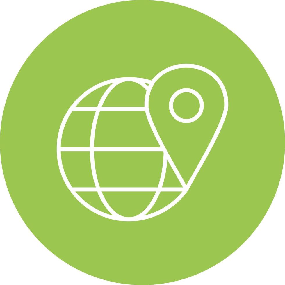 Global Location Line Multi Circle Icon vector