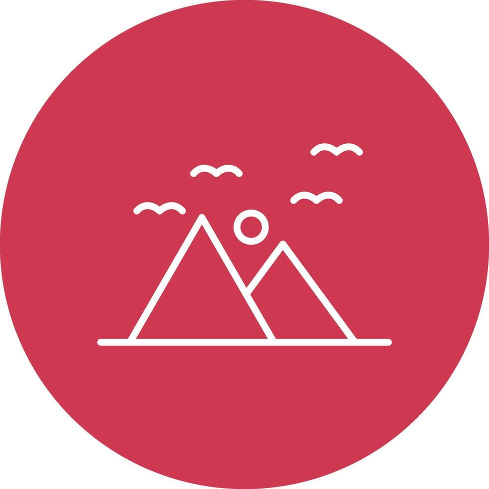 Mountains Line Multi Circle Icon vector
