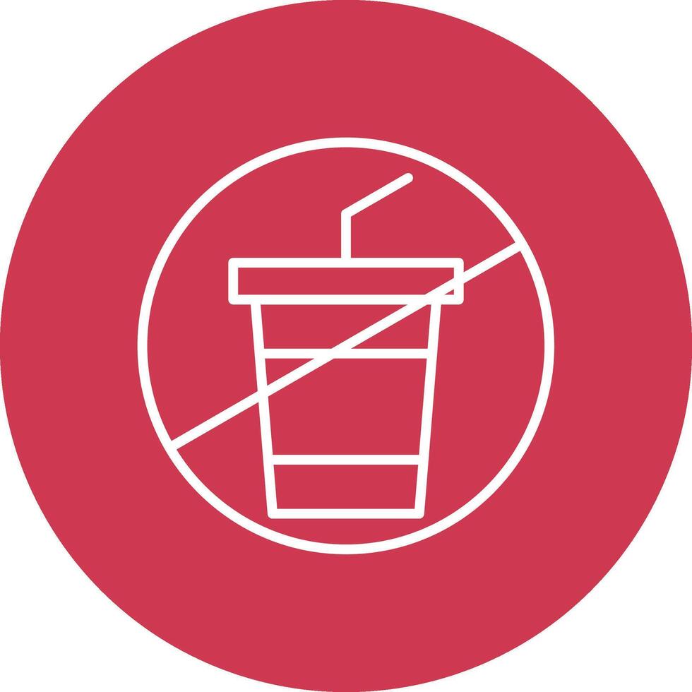 No bebida línea multi circulo icono vector