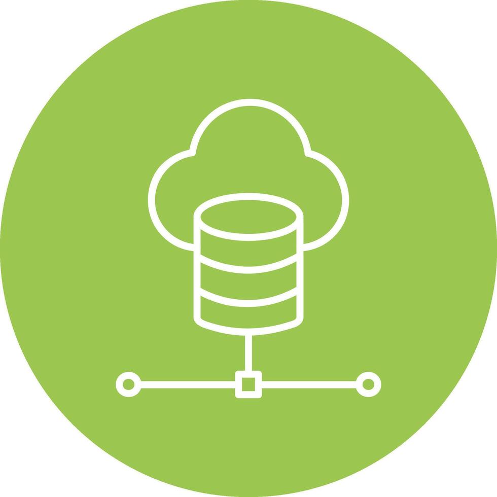 Cloud Database Line Multi Circle Icon vector