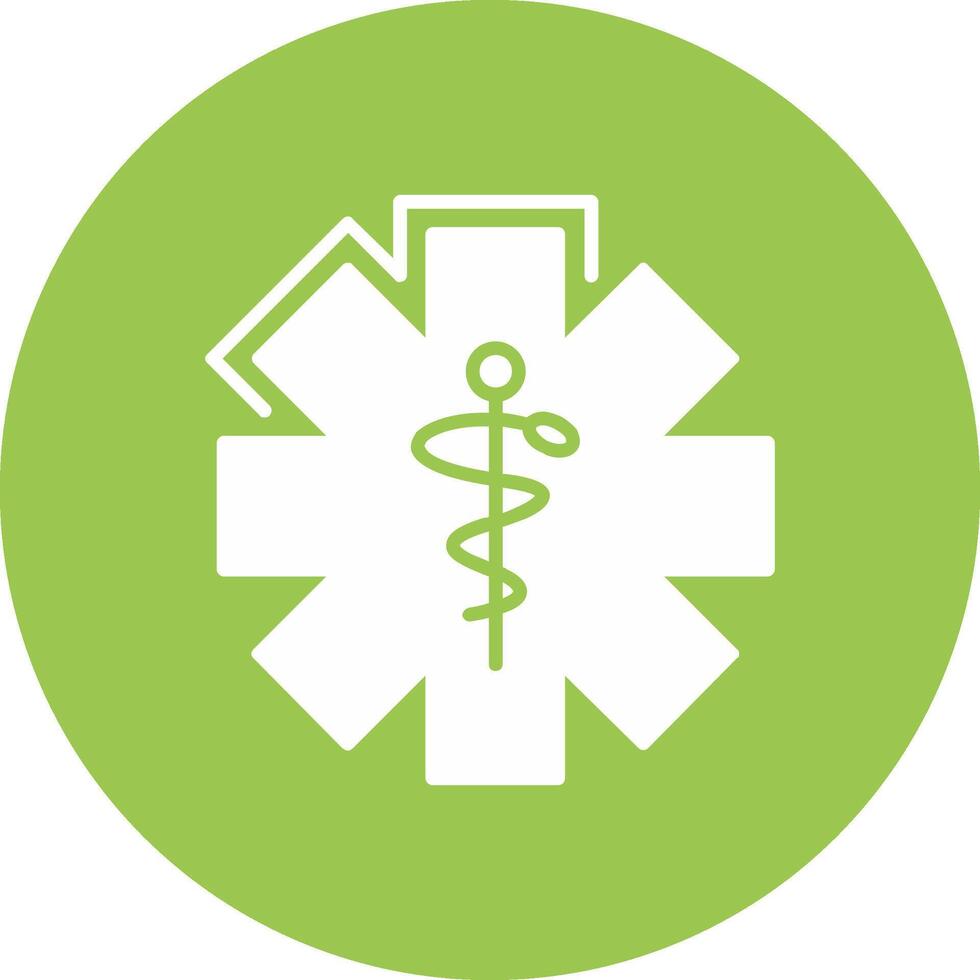 Caduceus Glyph Multi Circle Icon vector