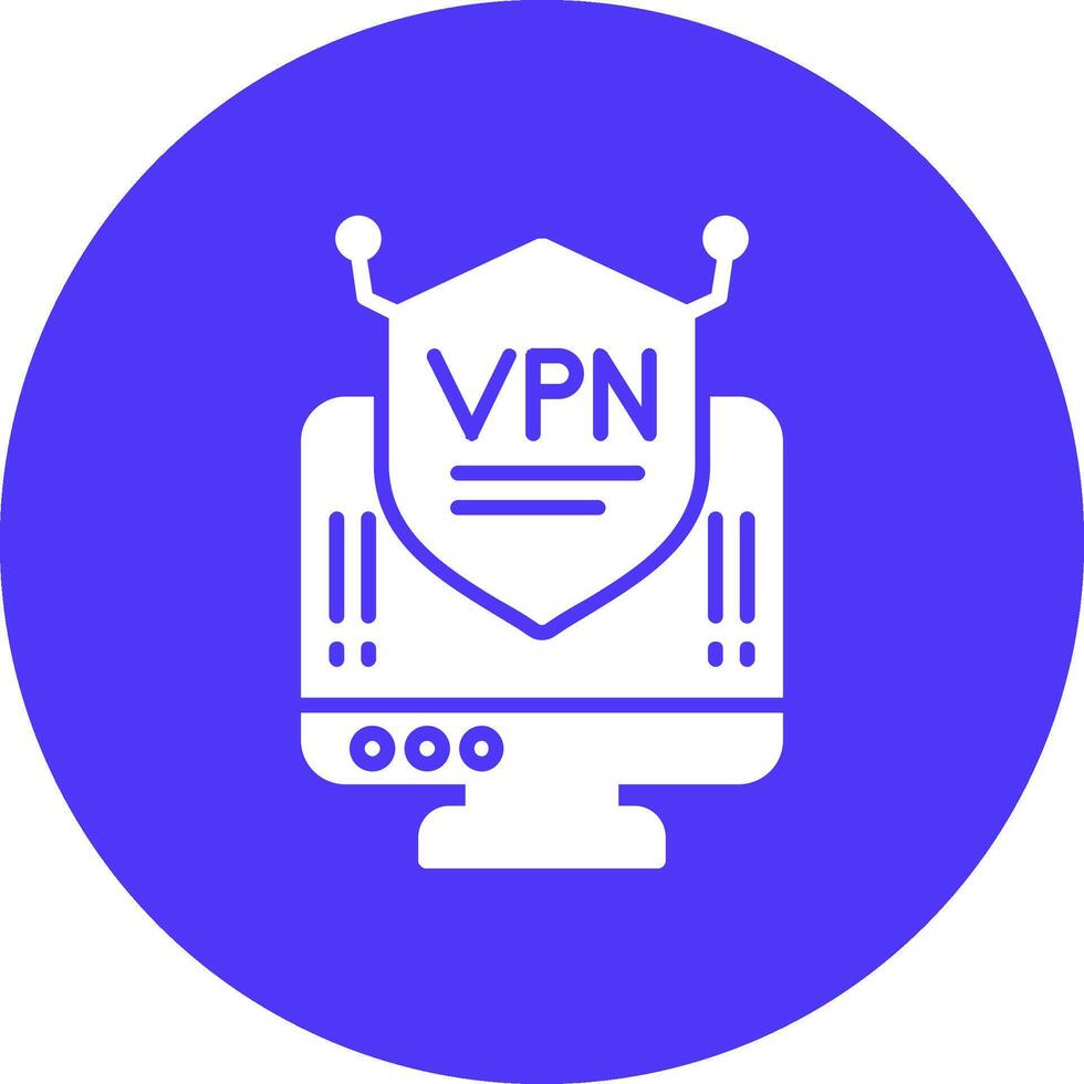 Vpn Glyph Multi Circle Icon vector