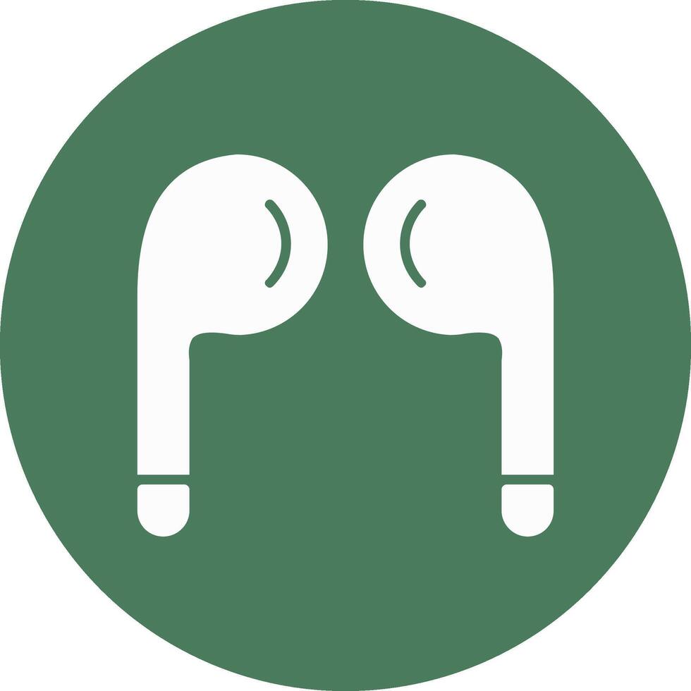 Earbuds Glyph Multi Circle Icon vector