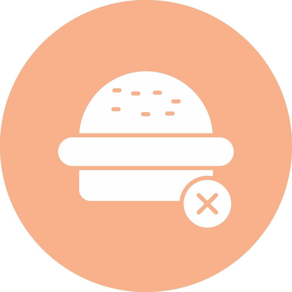 No Burger Glyph Multi Circle Icon vector