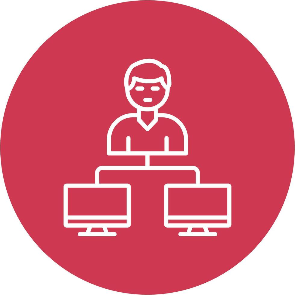 Server Client Line Multi Circle Icon vector