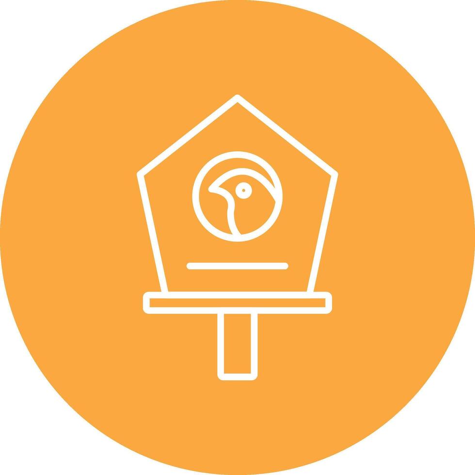 Bird House Line Multi Circle Icon vector