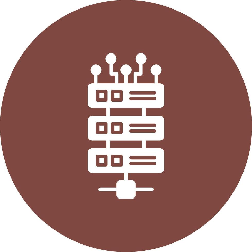 Server Glyph Multi Circle Icon vector