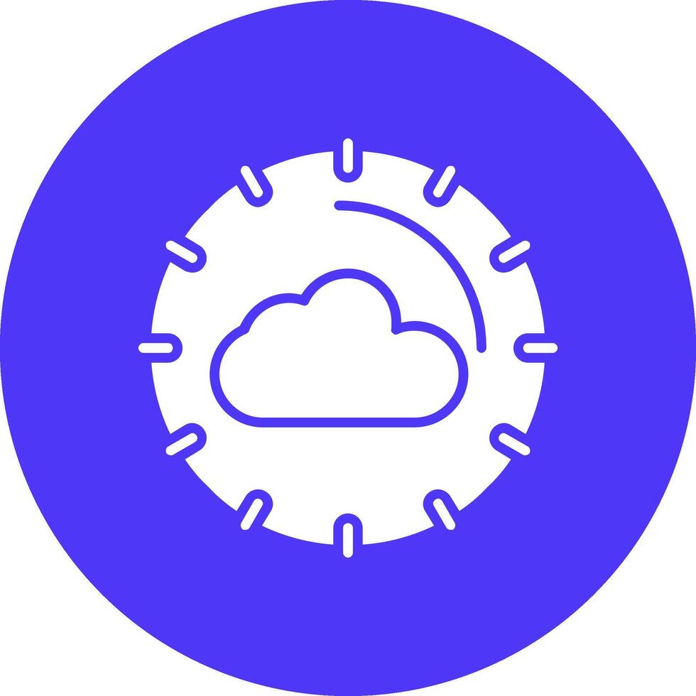 Cloud Computing Glyph Multi Circle Icon vector
