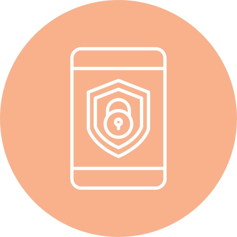 Security mobile Lock Line Multi Circle Icon vector