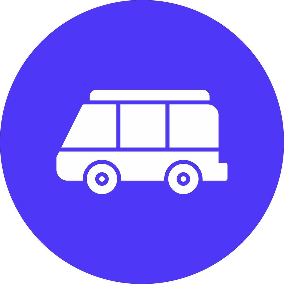 Minibus Glyph Multi Circle Icon vector