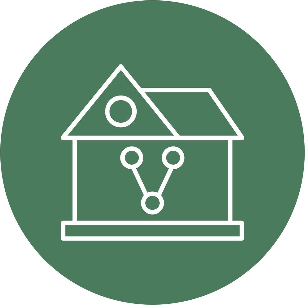 Sharing House Line Multi Circle Icon vector