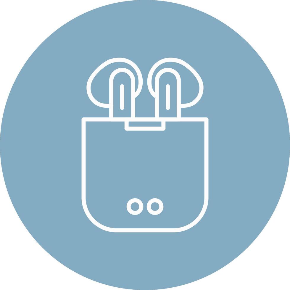 Earbuds Line Multi Circle Icon vector