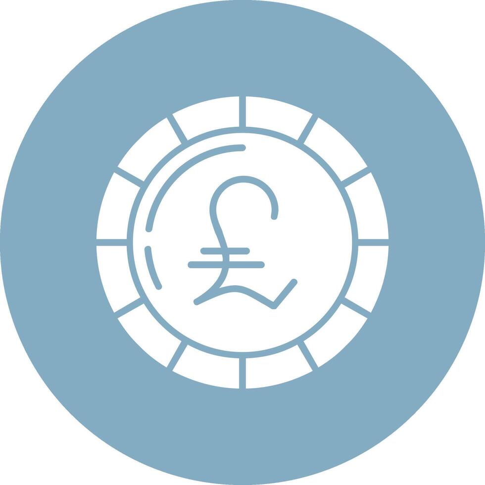 Pound Coin Glyph Multi Circle Icon vector
