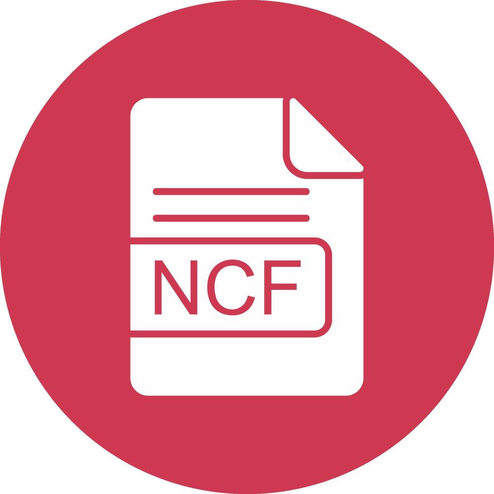 ncf archivo formato glifo multi circulo icono vector