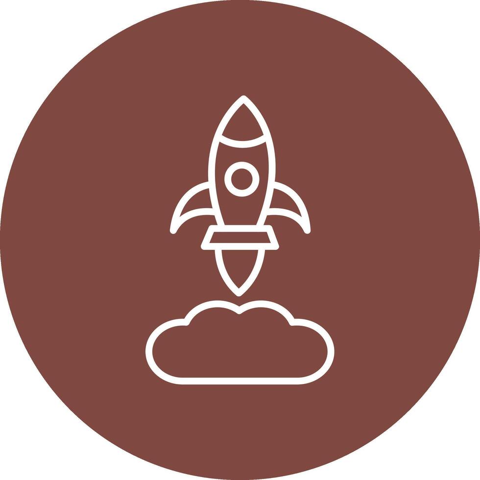 Rocket Launch Line Multi Circle Icon vector