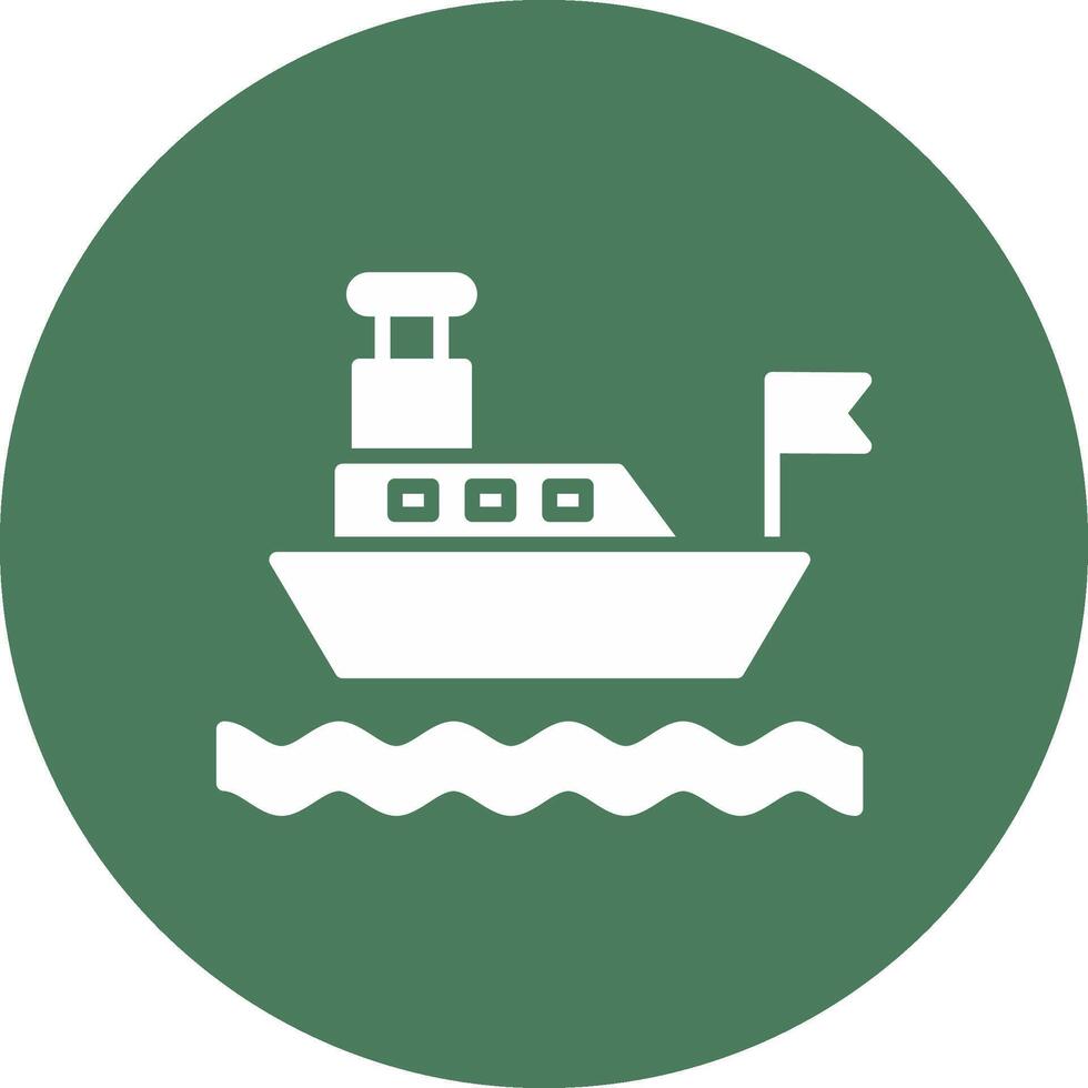 Ferry Glyph Multi Circle Icon vector